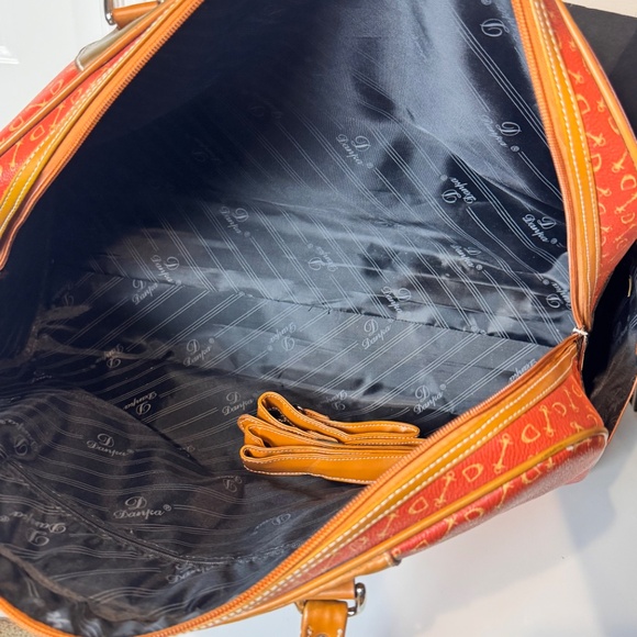 Double Handled Orange Patterned Tote Duffel - Picture 4 of 14